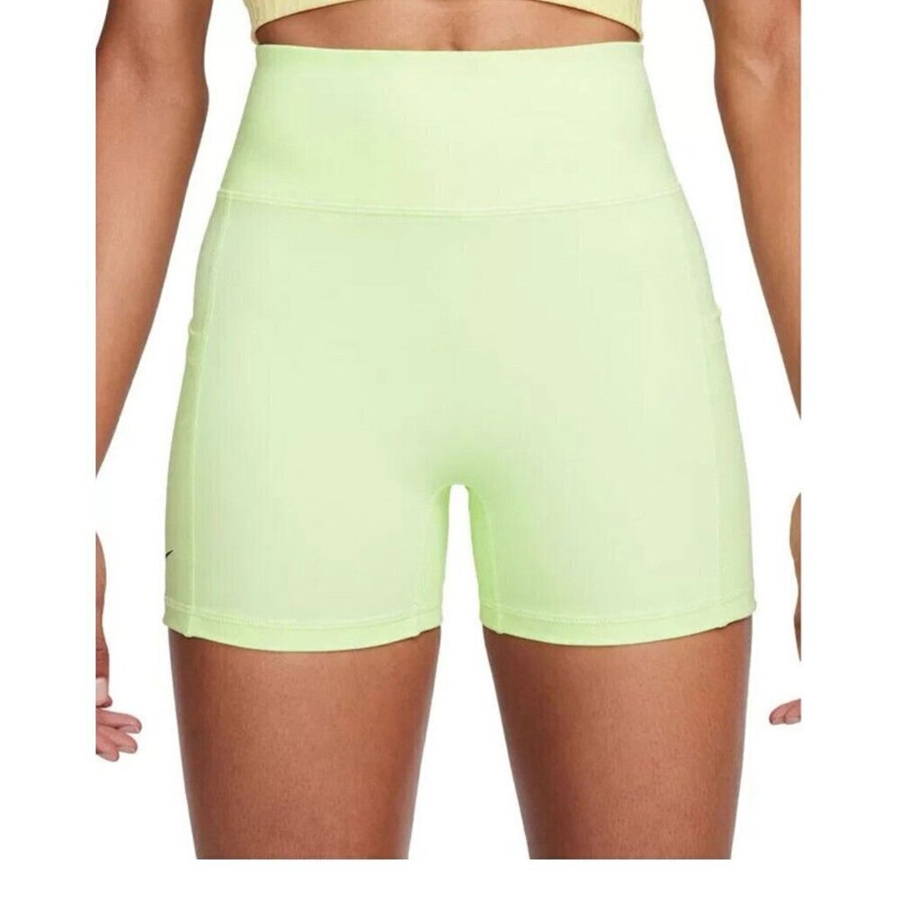 Nike Advantage Dri-FIT Tennis Shorts Women's Barely Volt/Black Elastic Waist New